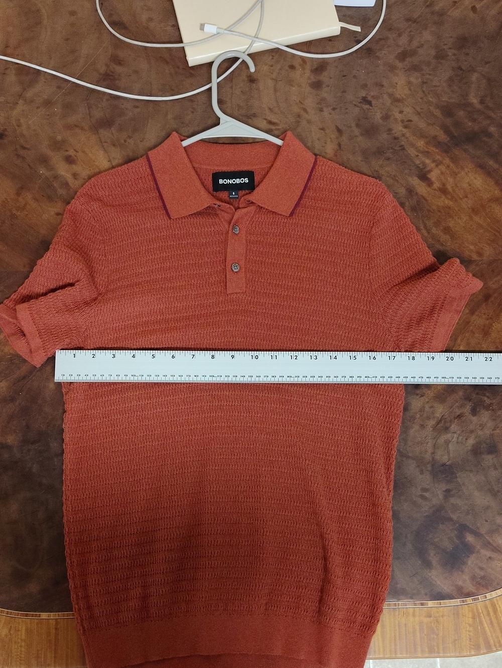 Bonobos Men's Textured Rust-Orange Polo Bought New Worn Once